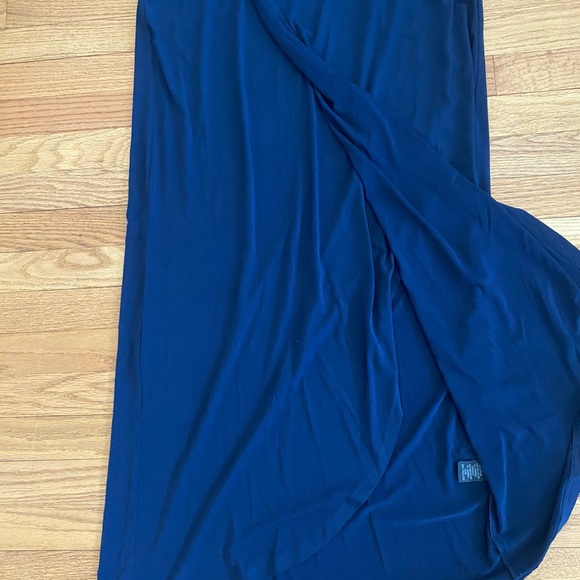 Connected Apparel Lace bodice faux-wrap Gown Women’s 14 Blue Party Formal Dress - Picture 6 of 9